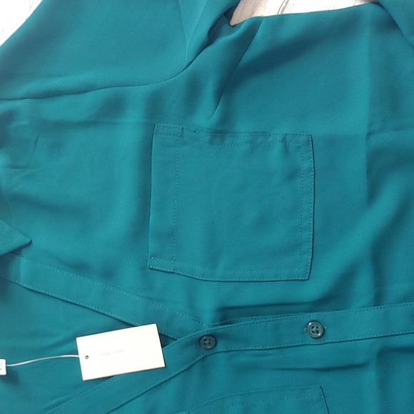 NWT MAURICES TEAL BUTTON DOWN - Picture 3 of 10